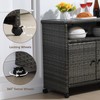 STRPRETTY BASIC Outdoor Wicker Storage Cabinet - Patio Bar Table