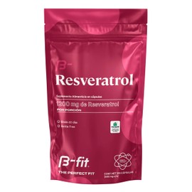 B-FIT B Resveratrol 1200mg 100% Puro - 120 Cápsulas Suministro Para 2 Meses - Cápsulas Vcaps - Sin Glúten Y Sin Conservantes - Empaque Ecológico Bottl