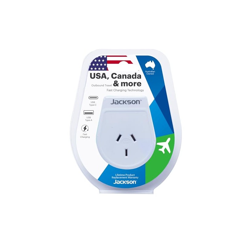 Jackson AUS - USA & Canada USB-A & USB-C Travel
