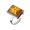 Sterling Silver and Baltic Honey Rectangle Amber Ring size: 10.5