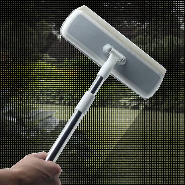 Eco-Gals Screen-Be-Clean - cepillo para polvo limpiador de visualización multiusos, plumero, kit de herramientas para rasquetas de ventana para uso húmedo y seco en ventanas de vidrio, pantallas de malla y removedor de pelo de mascotas. Kit de reparación