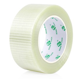 BOMEI PACK Cross Filament Strapping Tape 1.88 inch x 36yds x 6.7Mil Transparent Reinforced FiberglassTape for Heavy Duty tasks, Strong Holding Power,Shipping 1 Pack