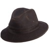 Scala Men's Weathered Cotton Safari Hat, Brown, Extra Large