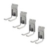 TRINITY Heavy Duty Slatwall Double Hooks with Spring-Lock, 4-Inches, Gray,