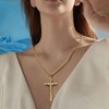 BANGALO 14K Gold Cross Necklace for Women Cross Necklace for