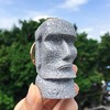 2PCS Easter Island Figurine Keychains, Moai Statue Sculpture Keyring Pendant