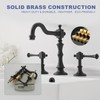 BWE Black Widespread Faucet for Bathroom Sink 3 Hole 8