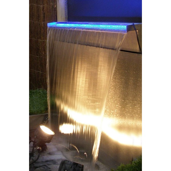 Primrose 45cm Stainless Steel Waterfall Blade Cascade (Sheer descent) Bottom supply for Wall Water Features