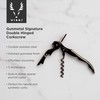 Viski Gunmetal Signature Double Hinged Waiters Corkscrew Wine Opener, Stainless