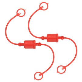 PATIKIL 1/4" ISO-B Hydraulic Coupler Male Dust Cap and Female Plug Cover, Set of 2 Rubber Quick Disconnects Port Plug Cover Fittings Red Cap with Retention Ring