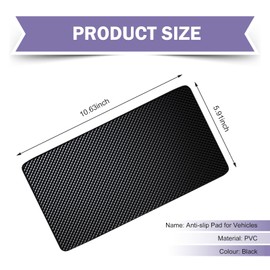 Ferianl Car Dashboard Anti-Slip Mat, 10.6" x 5.9" Multifunctional Magic Sticky Adhesive Pad, Universal Non Slip Car Dash Grip Pad for Phones, Coins, Keys, Sunglasses, Electronic