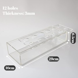 Clear Acrylic Vases for Centerpieces,Rectangle Flower Vase Floral Vase for Dining Table,29cm/11.4 Inch Long Modern Vase for Home Decor Wedding with Led Light,12 Holes