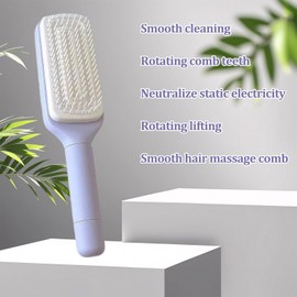 Detangle Brush,Two-Tiered Detangling Hair Brush,Girls Hair Brush with Oval Handle Cleaning Claw,for Curly,Straight,Thick,Wet & Dry Hair (Roland Purple)