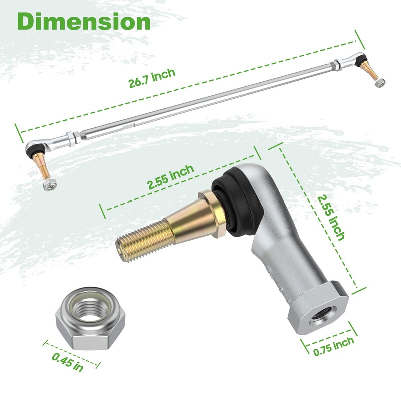 Tie Rod Assembly, Tie Rod & End (Left & Right)