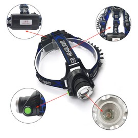XYSRZ Blue Light Headlamp 3 Modes Zoomable Blue Headlamp for Hunting Fishing
