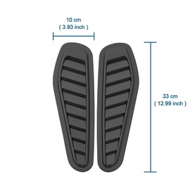 XhuangTech 2pcs Air Flow Intake Cover, Car Hood Vents Small 3.93” x 13” Car Intake Scoop Bonnet Vent Hood Air Vent Trim Decor Cover, Car Hood Vent Decals Universal Fit (Glossy Black)