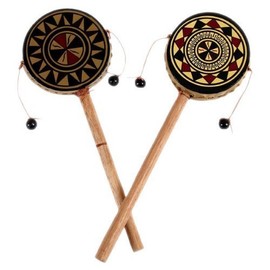 Sanyork 2 Pack Lot Hand Painted Spin Drums~fair Trade~Peru~Percussion Music *000581*