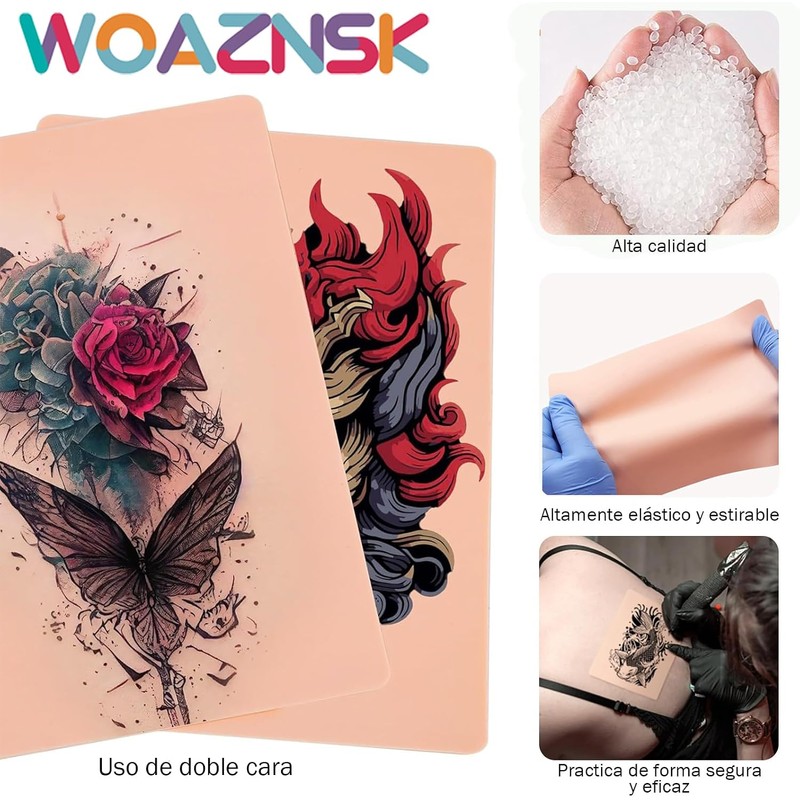 20 Piezas de Piel de Práctica de Tatuaje en Blanco,5.63X7.4