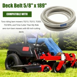 133-4372 0.66" x 189.1" Deck Belt Fit for Toro Wheel Horse Time Cutter My Ride Titan MR 60" Zero-Turn Mower, Lawn Tractor Drive V Belt Replace 1334372