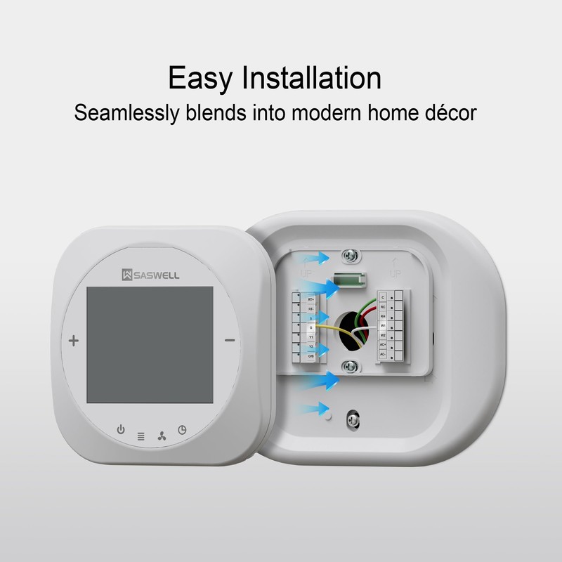 SASWELL Smart WiFi Thermostat for Home, Programmable Thermostat with C-Wire