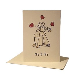 Wedding Card for Lesbian Couple - Brides - Mrs & Mrs