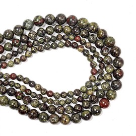 Malahill - abalorio semipreciosas para hacer joyas, se venden por bolsa, 5 hebras en el interior, piedra de sangre de Rusia, 8 mm