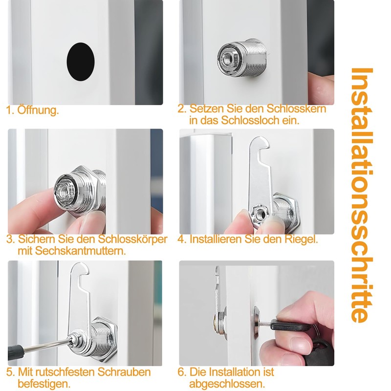 Letter Box Lock 20 mm - 2 Sets with 4