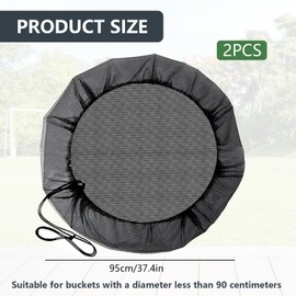 Pack of 2 Rain Butt Net Adjustable Rain Butt Cover Rain Butt Net with Drawstring Rain Butt Protective Net Rain Butt Cover Prevent Leaves and Rubbish Falling into the Bucket (95 cm)