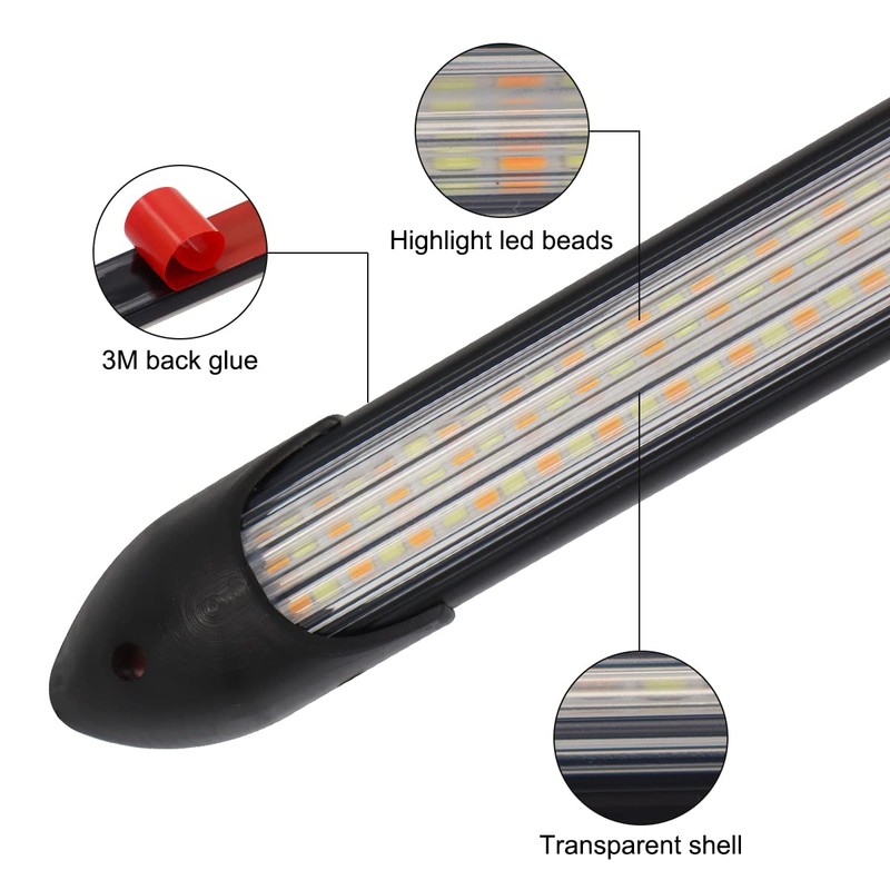 Exterior Car LED Lights, 2Pcs Flexible Daytime Running Light Strip