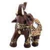 Lucky Feng Shui Wood Grain Elephant Statue Sculpture Wealth Figurine
