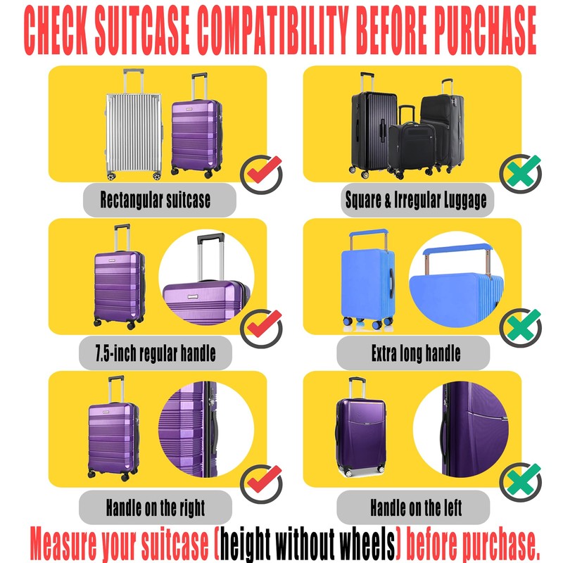 3 Piece Luggage Protector Suitcase Cover Set – Lightweight Clear