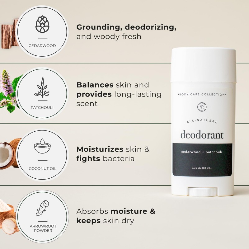 Rowe Casa Organics Cedarwood + Patchouli Natural Deodorant for Men