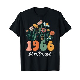 59 Years Old Vintage 1966 59th Women Birthday Wildflower T-Shirt