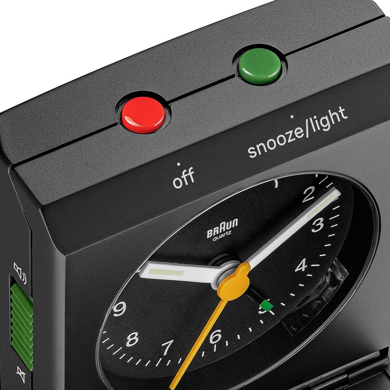 Braun Classic Analogue Travel Alarm Clock with Snooze Function and