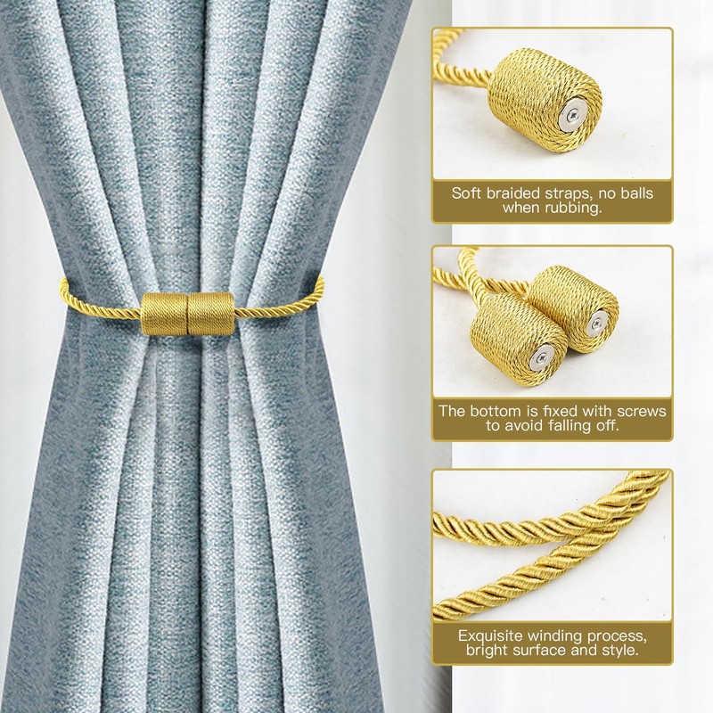 Strong Magnetic Curtain Tiebacks Elegant Decorative Tie Backs Modern Rope