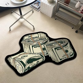 QMYOP Money Rug, 100 Dollar Bill Design, Crystal Velvet, Green, 19.69*31.50in.(50*80cm), Area Rug