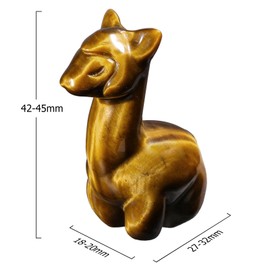 mookaitedecor Tiger’s Eye Crystal Cute Alpaca Figurine Ornament Party Decor & Gift, Healing Crystal Semi Precious Gemstone Pocket Animal Llama Carvings for Good Luck Room Desk Micro Landscape Decor