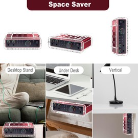 TXEsign Under Desk Holder for Scarlett 2i2 4th Gen, Acrylic Wall Mount Holder Desktop Stand Organizer Station Holder Table Stand for Audio Interface of Recording (Transparent)