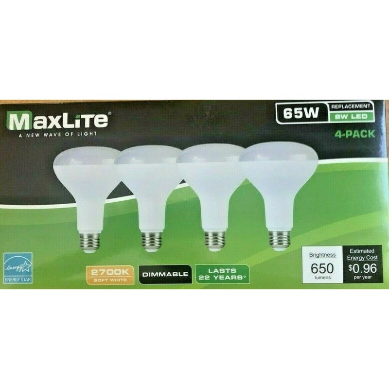 MaxLite 4 Bulbs Maxlite BR30 E26 LED Light Bulbs 8W
