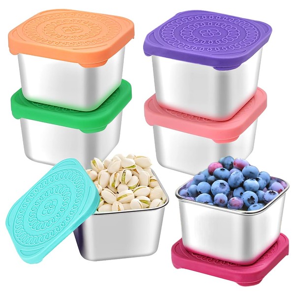HTEVW HTEVW 6Pack 6oz Stainless Steel Snack Containers for Kids,