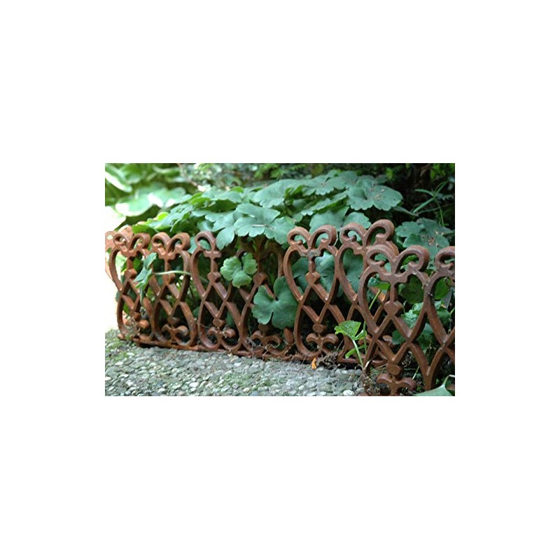 FAL Ornate Cast Iron Brown Lawn Garden Edging Edge 27.5