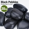 Pulovin 20 lbs Black Stones for Planters, 3-4 Inch Black