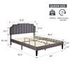 VECELO Queen Bed Frame Upholstered Platform with Tufted Adjustable Headboard/Mattress