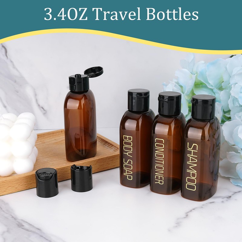 Cosywell Travel Bottles for Toiletries 4pcs 3.4oz Travel Shampoo and