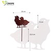 Crispe Garden Stake Decoration Patina Chick Metal Rusty Decorative Figure