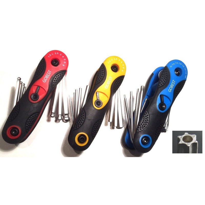 GOBEST hex, hex ball and torx tamperproof security folding key