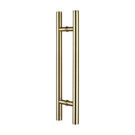 TOGU TG-6012 450mm/18 inches Solid Standoffs Heavy-Duty Commercial Grade-304 Stainless Steel Back to Back Push Pull Door Handles for Wood/Timber/Glass/Metal Front Doors, Barn Door Pulls, PVD Finish