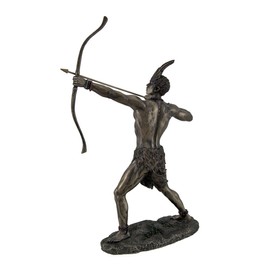 Resin Statues Bronzed Finish Ochosi Divine Hunter Orisha Statue 7.5 X 11.5 X 3 Inches Bronze