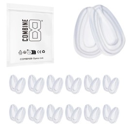 Combine8 Eyeglass Nose Pads, 12 Pairs Round Clear Soft Silicone Glasses Nose Pad, Anti-Slip Nose Pads for Glasses Sunglasses