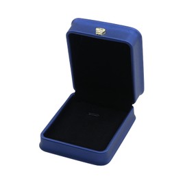 MY MIRONEY PU Leather Pendant Box Velvet Interior Necklace Pendant Box Royal Blue Jewelry Gift Box Storage Case Organizer (2.83" x 3.31" x 1.57")